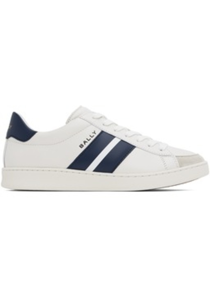 Bally White & Navy Tennis Sneakers