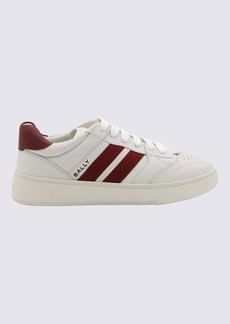 BALLY WHITE AND RED LEATHER SNEAKERS
