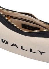 Bally Bar Ellipse Logo Canvas Shoulder Bag