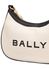 Bally Bar Ellipse Logo Canvas Shoulder Bag