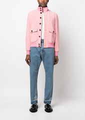 Bally button-up leather bomber jacket