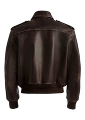 Bally cargo-pockets leather bomber jacket