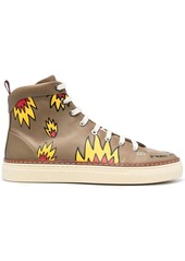 Bally flame-print high-top trainers