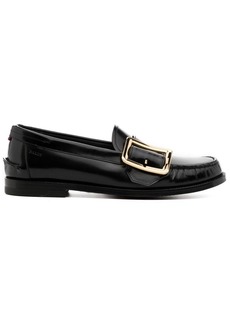 Bally large-buckle patent leather loafers