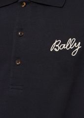 Bally Logo Cotton Long Sleeve Polo