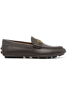 Bally logo-plaque leather moccasins
