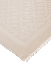 Bally Emblem-print frayed silk scarf