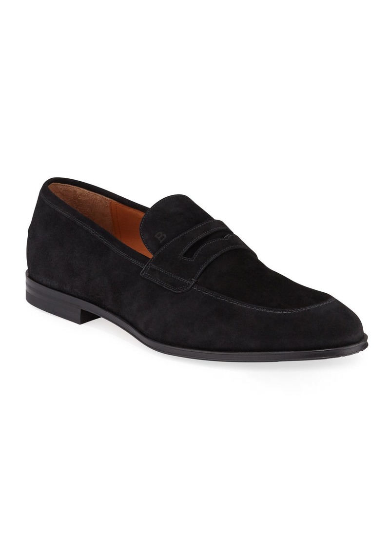 bally moe leather loafers