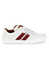 Bally Oriano Side Stripe Mix Media Leather Low-Top Sneakers