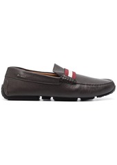 Bally striped-detail leather loafers