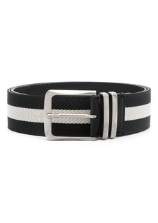 Bally striped panelled leather belt