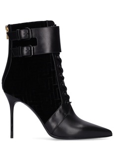 Balmain 105mm Uria Leather Ankle Boots
