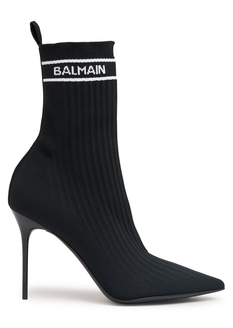 Balmain 110mm Skye Knit Ankle Boots