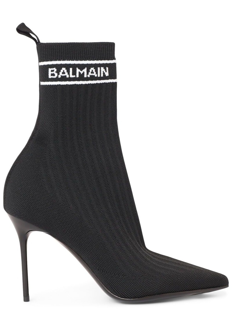 Balmain 110mm Skye Knit Ankle Boots