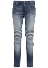 Balmain 15cm Vintage Embossed Slim Denim Jeans
