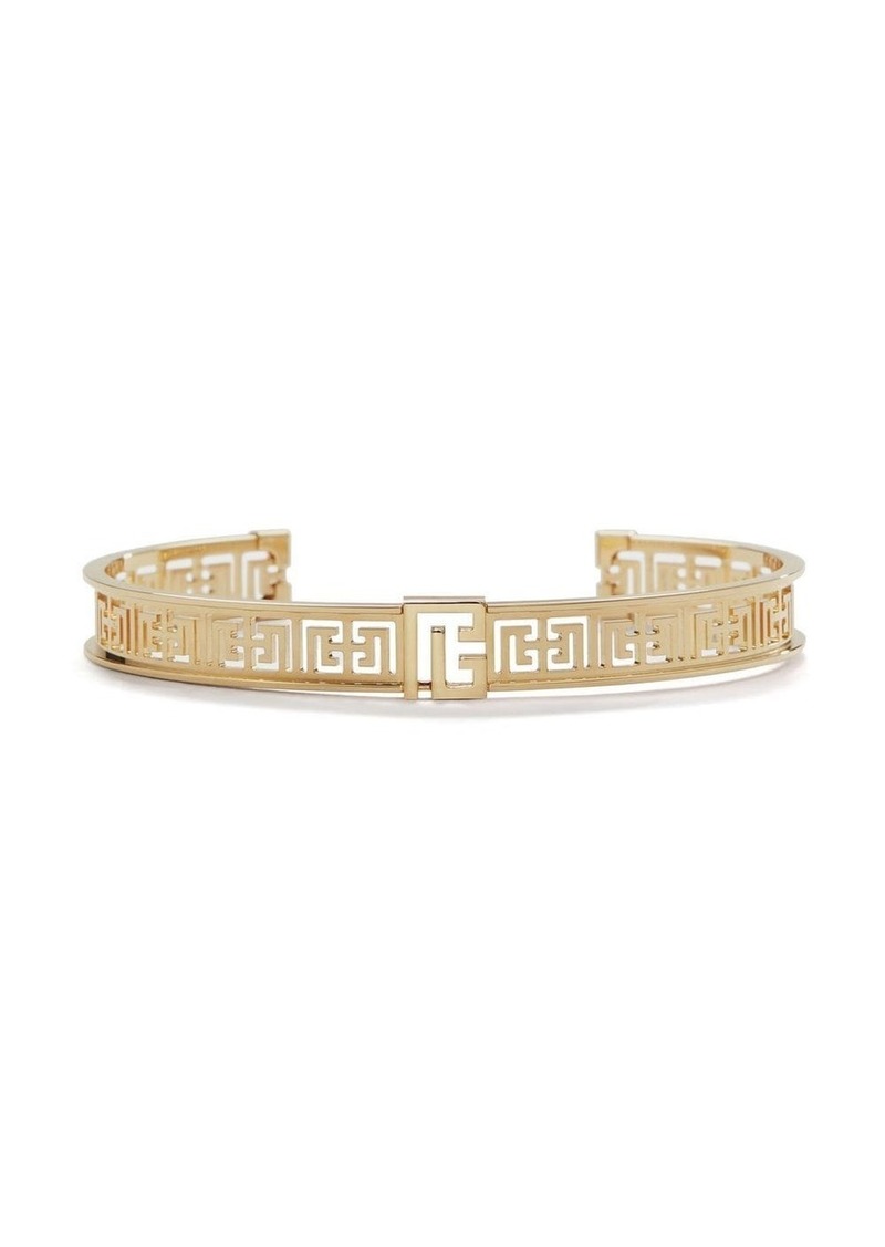 Balmain 18kt yellow gold Labyrinth Frieze bangle bracelet