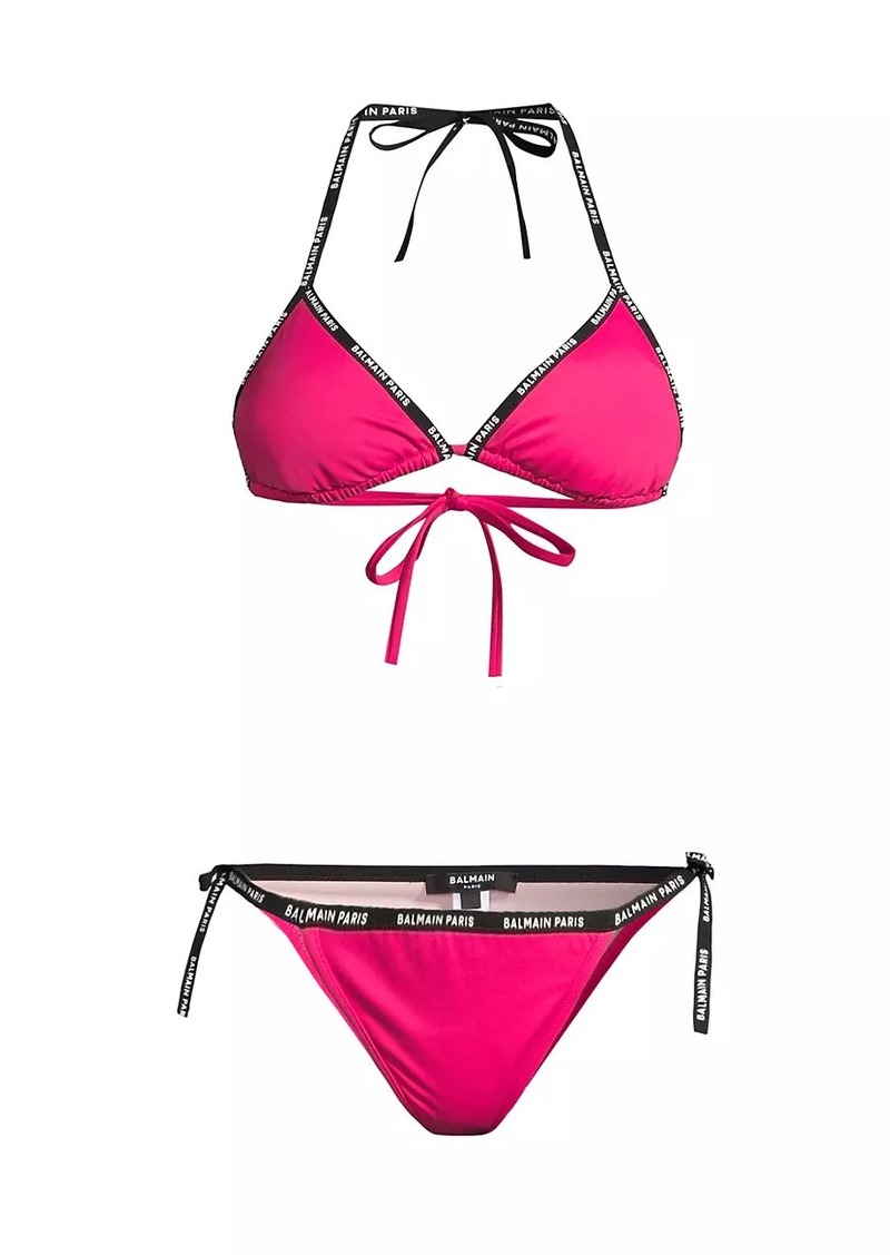 Balmain 2-Piece Logo Triangle Bikini Set