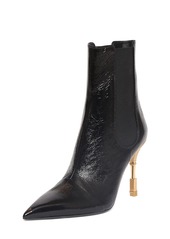 Balmain 95mm Moneta Patent Leather Ankle Boots