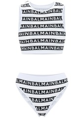 All Over Balmain Logo Bikini