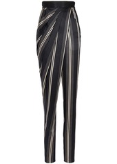 Balmain asymmetric draped silk trousers