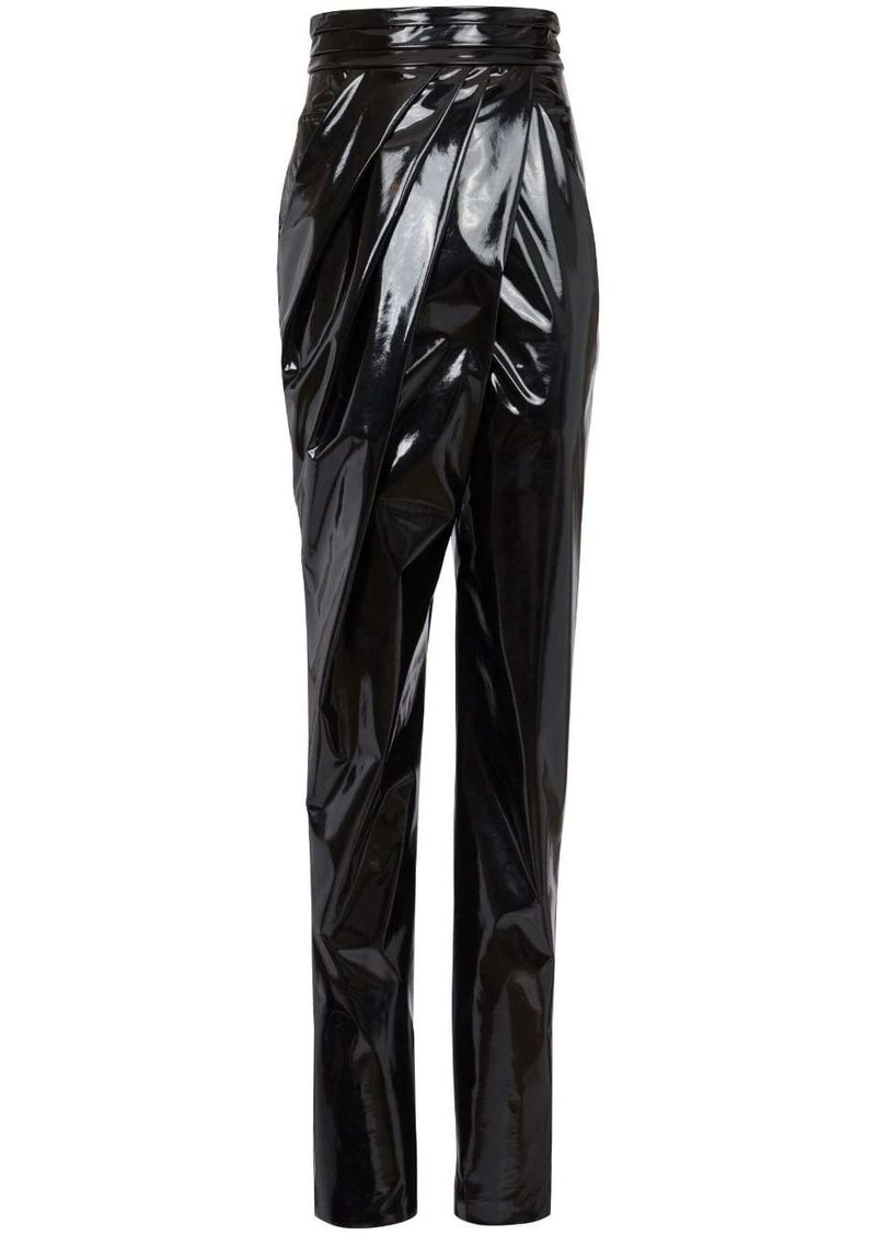 Balmain asymmetric draped trousers