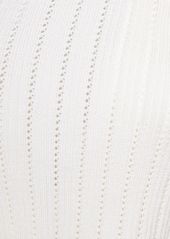Balmain Asymmetric Ribbed Knit Crop Top