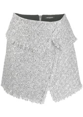 Balmain asymmetric tweed mini skirt