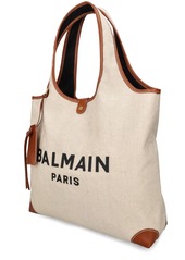 Balmain B-army Canvas Logo Tote Bag
