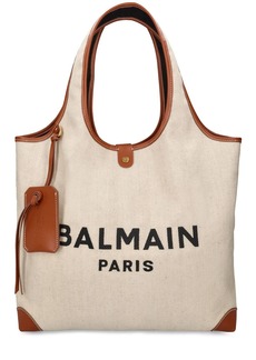 Balmain B-army Canvas Logo Tote Bag