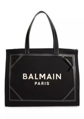 Balmain B-Army Medium Monogram Canvas Shopper Tote Bag