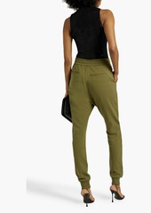 Balmain - Appliquéd French cotton-terry track pants - Green - L