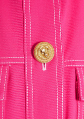 Balmain - Barbie cropped embroidered denim jacket - Pink - FR 38