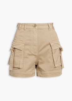Balmain - Buckle-embellished gabardine shorts - Neutral - FR 34