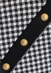 Balmain - Embellished jacquard-knit cotton mini skirt - Black - FR 40