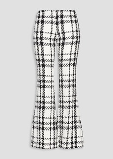 Balmain - Checked cotton-blend tweed flared pants - White - FR 36