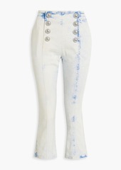 Balmain - Cropped bleached high-rise slim-leg jeans - Blue - FR 36