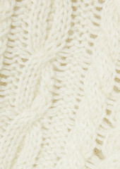Balmain - Cropped cable-knit turtleneck sweater - White - FR 40
