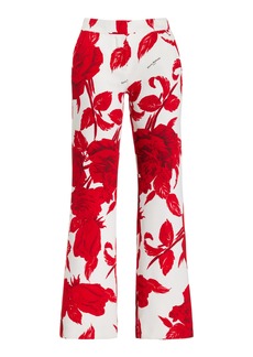 Balmain - Cropped Floral Low-Rise Crepe Flared Pants - Multi - FR 36 - Moda Operandi