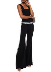 Balmain - Crystal-embellished cady flared pants - Black - FR 34