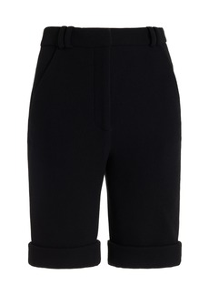 Balmain - Cuffed Wool-Crepe Knee Shorts - Black - FR 36 - Moda Operandi