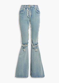 Balmain - Distressed mid-rise flared jeans - Blue - FR 34