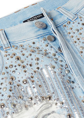 Balmain - Embellished distressed boyfriend jeans - Blue - FR 34