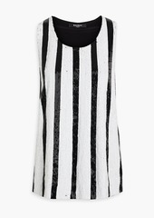 Balmain - Embellished striped tulle top - Black - FR 42