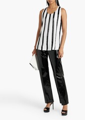 Balmain - Embellished striped tulle top - Black - FR 42