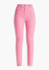 Balmain - Embroidered high-rise skinny jeans - Pink - FR 40