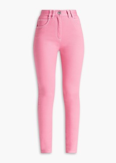 Balmain - Embroidered high-rise skinny jeans - Pink - FR 38