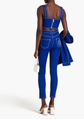 Balmain - Embroidered high-rise skinny jeans - Blue - FR 38