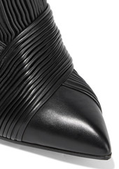 Balmain - Irina pleated leather ankle boots - Black - EU 38