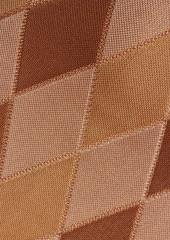 Balmain - Jacquard-knit mini dress - Brown - FR 36