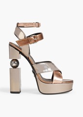 Balmain - Jeni metallic faux patent-leather platform sandal - Metallic - EU 36